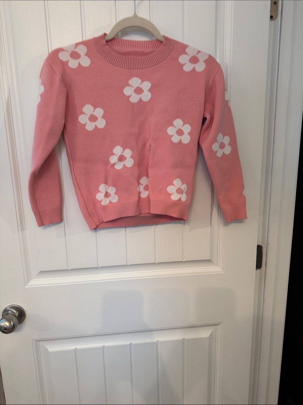 Pink Floral Crewneck Sweater